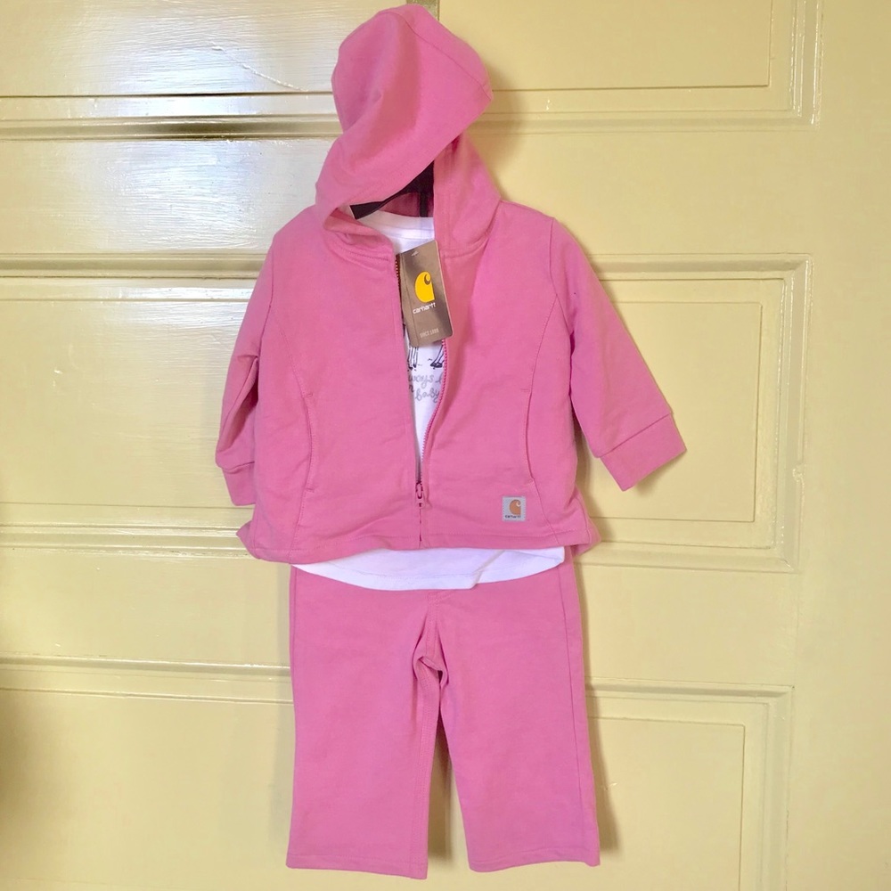 NEW Carhartt 3pc pink jacket mare & foal set 6m
